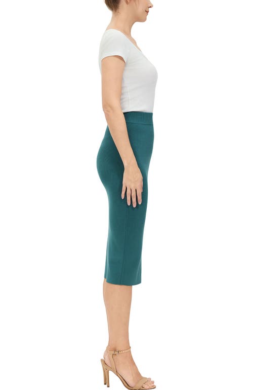 Kimi & Kai Knit Pencil Skirt In Blue