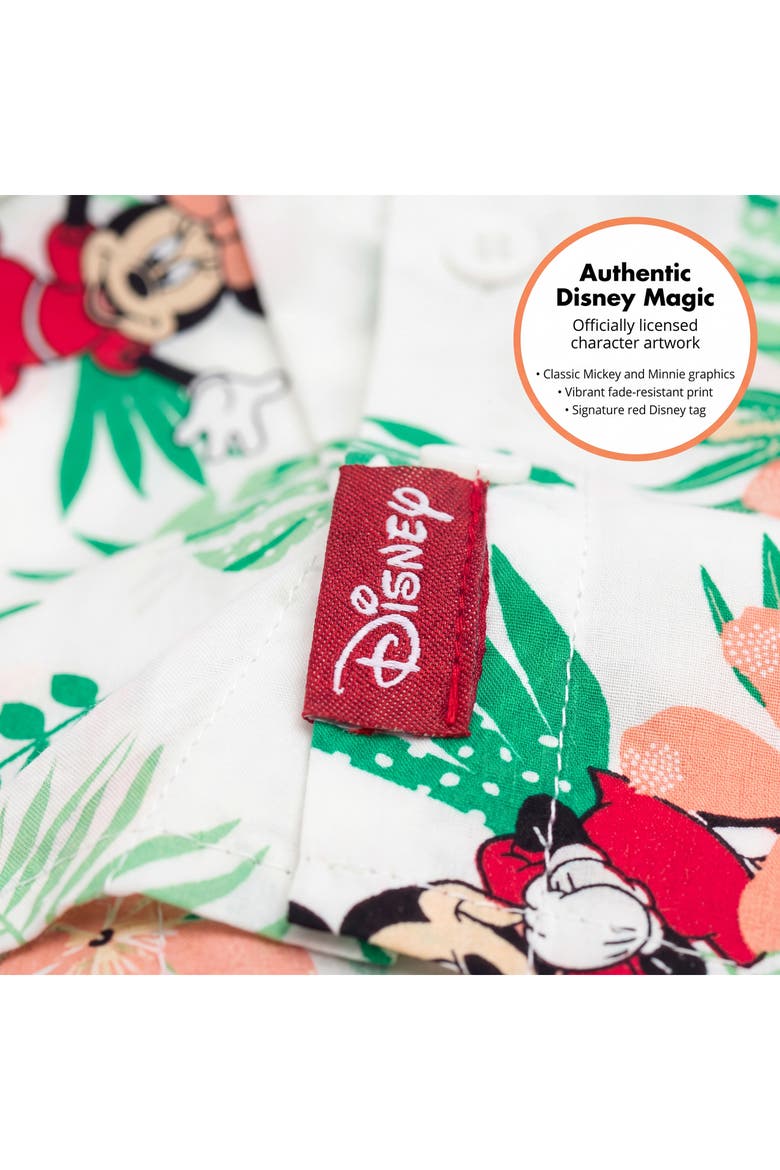 Mickey Mouse & Friends Button-Down Shirt and Dress, Alternate, color, White Mickey Minnie