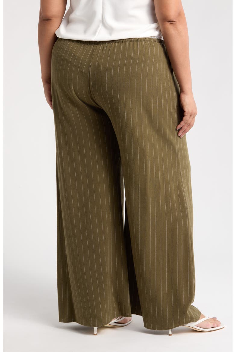Stripe Wide Leg Pants, Alternate, color, OLIVE