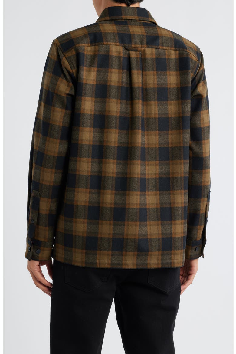 Umatilla Wool Button-Up Work Shirt, Alternate, color, OLIVE/ BLACK CHECK