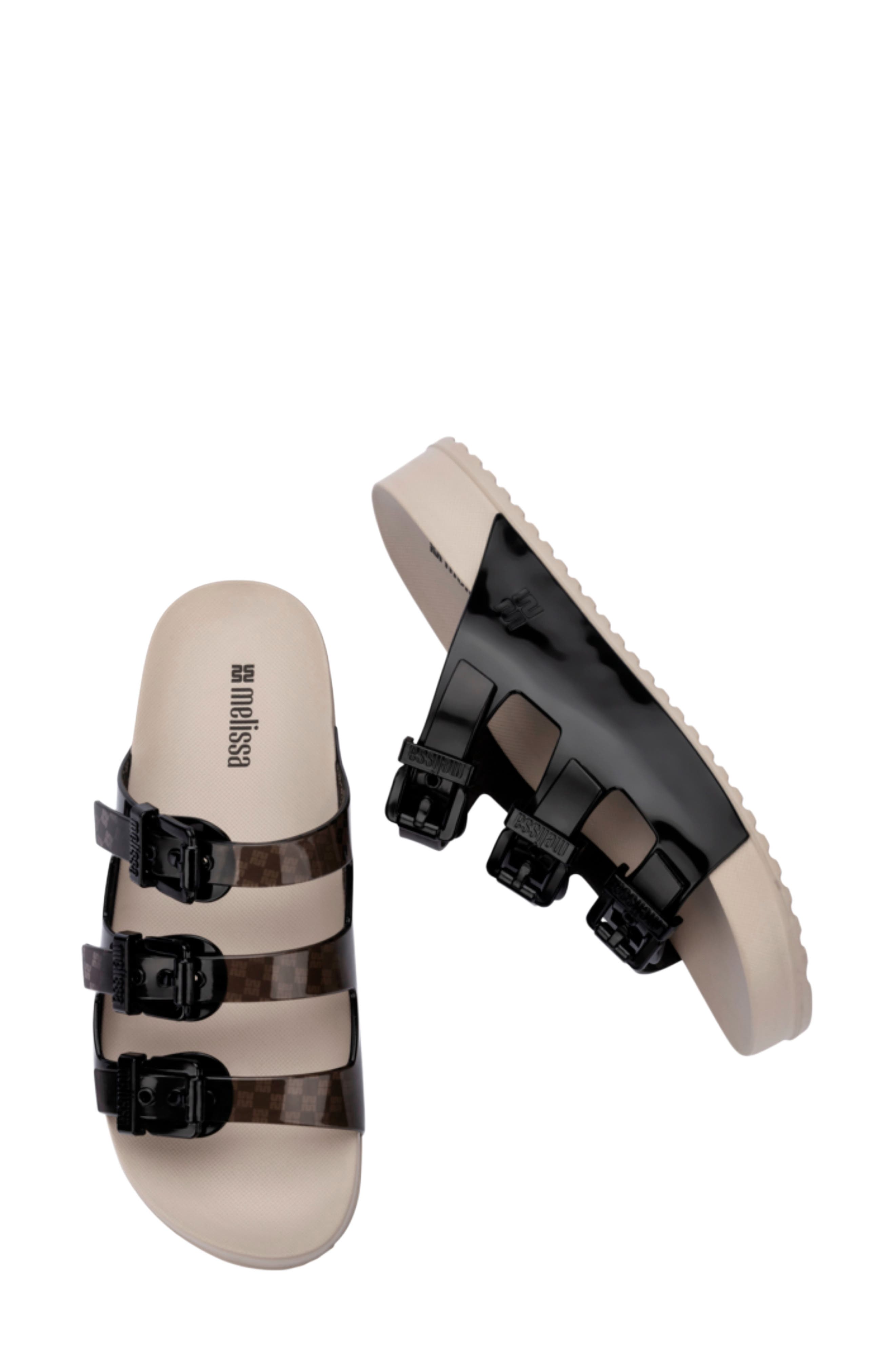 Cozy Stripes Platform Slide Sandal, Alternate, color, BEIGE/TRANSP BLACK
