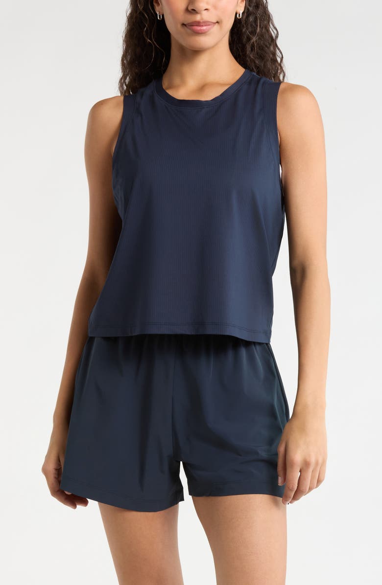 Zella Smash Hit Mesh Tank, Main, color, Navy Sapphire