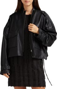 Belle & Bloom Reload Draped Faux Leather Jacket