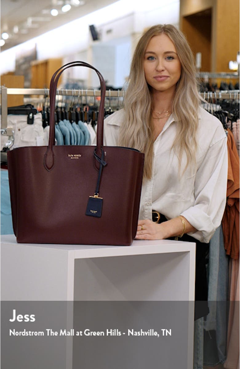 suite leather tote, sales video thumbnail
