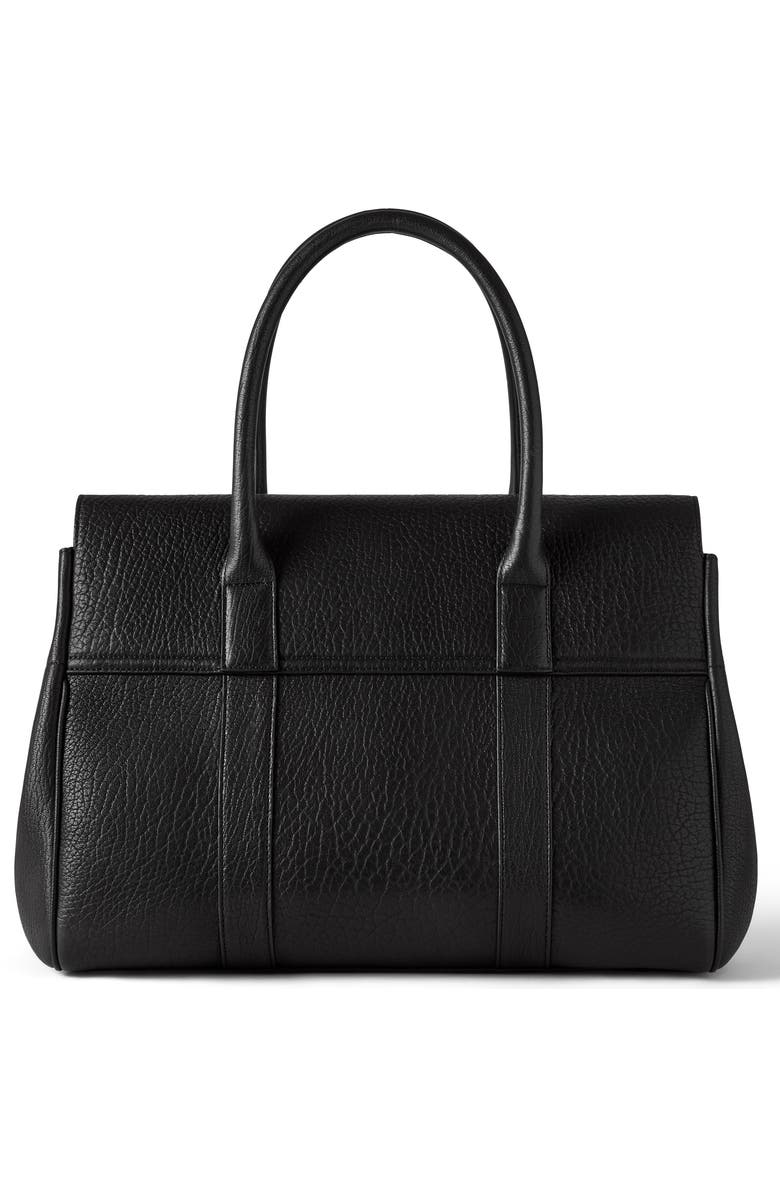 Mulberry Bayswater Tonal Natural Grain Leather Satchel, Alternate, color, Black-Black