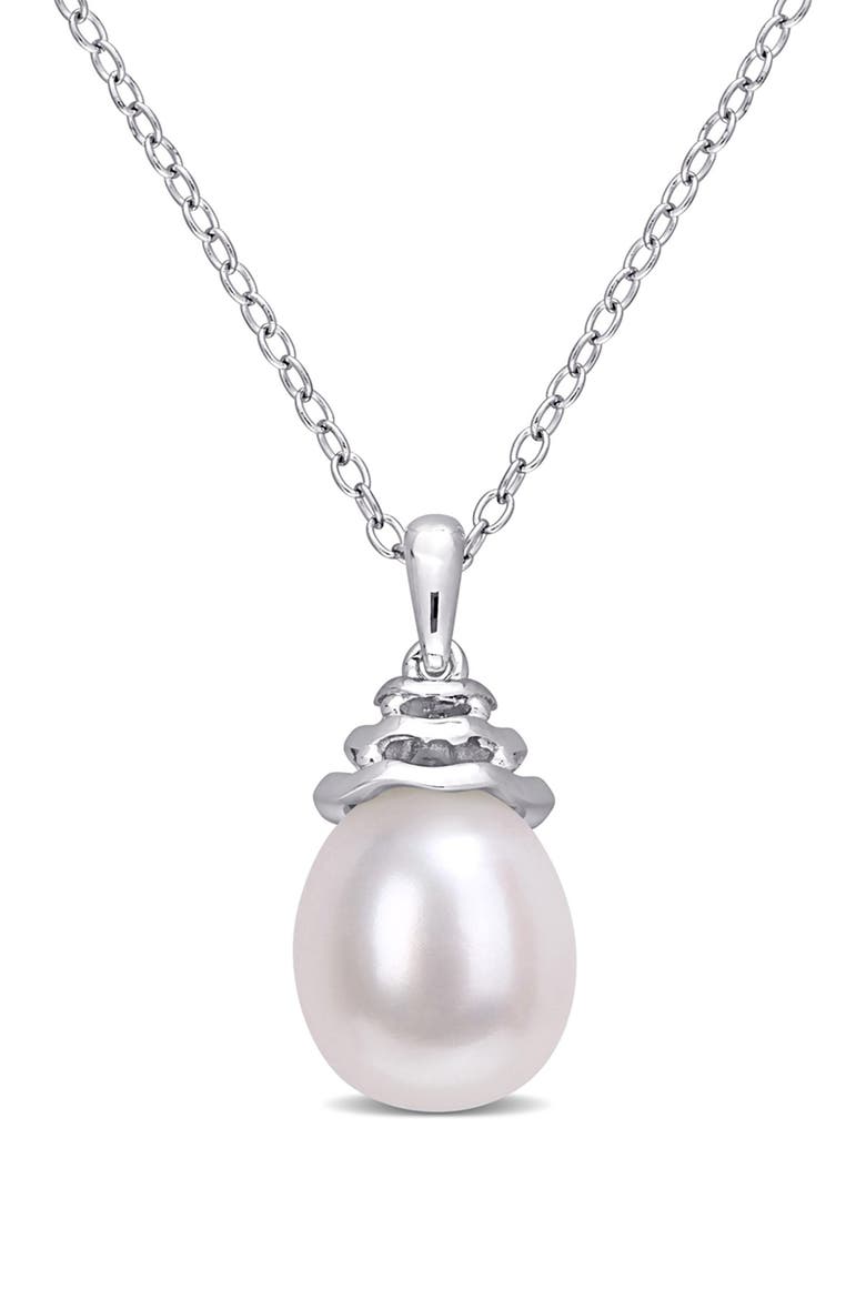 Sterling Silver 8-8.5mm Freshwater Cultured Pearl Pendant, Main, color, WHITE