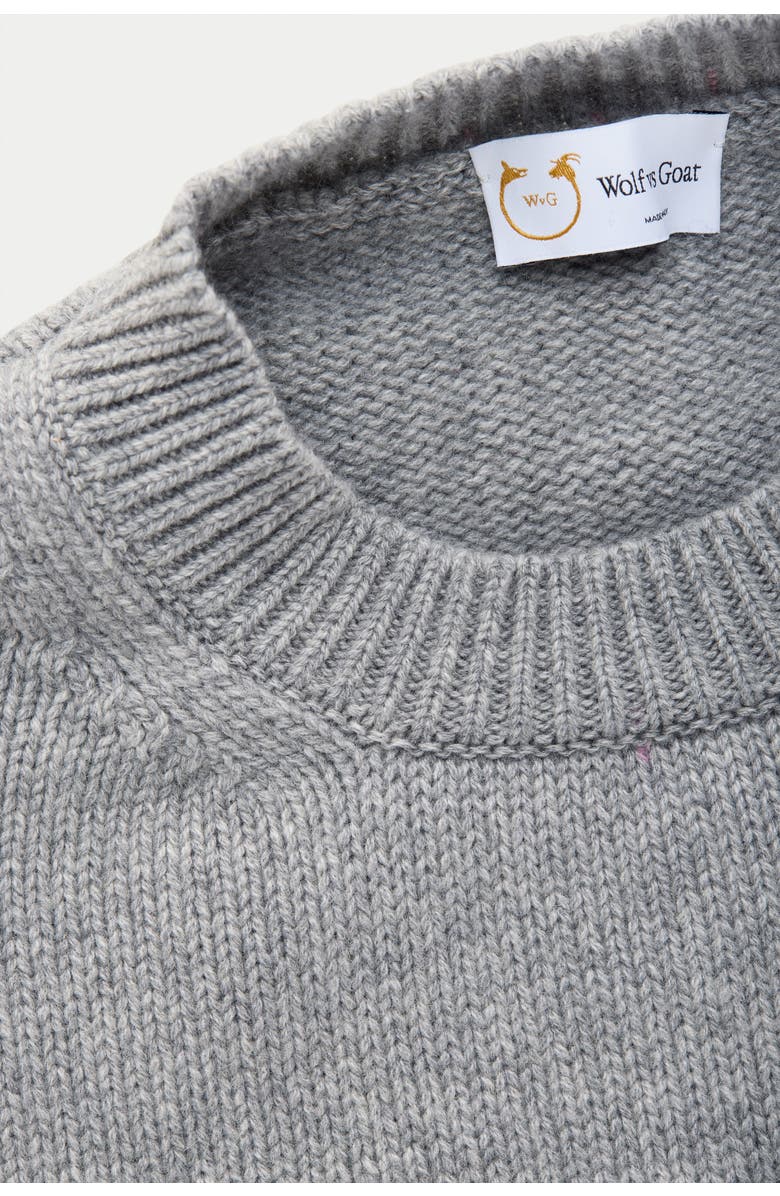 Wolf Vs. Goat (WvG) Cashmere Crewneck Sweater, Alternate, color, Grigio Medio