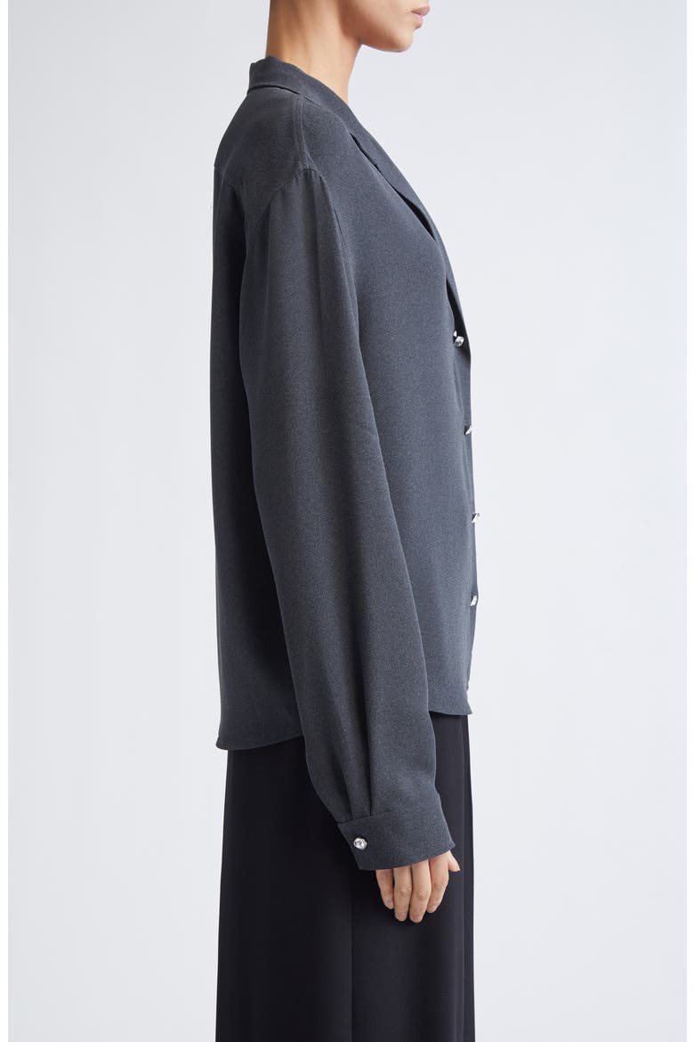 Heathered Crepe Shirt, Alternate, color, DARK GREY MELANGE