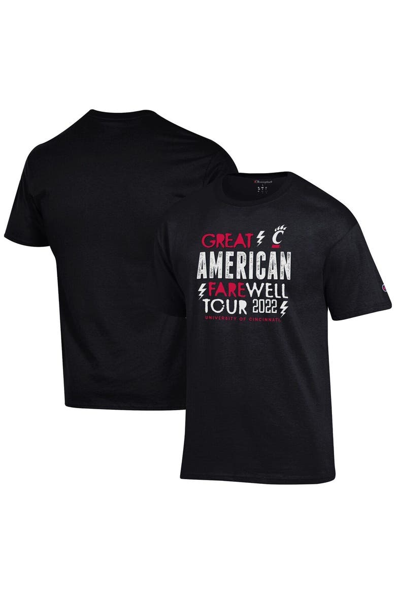 Men's Champion Black Cincinnati Bearcats Farewell Tour T-Shirt, Main, color, Black