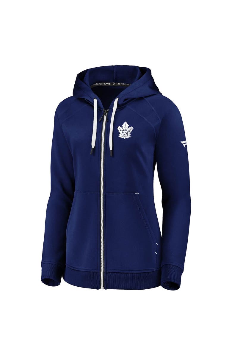 FANATICS Women's Fanatics Branded Blue Toronto Maple Leafs Authentic Pro Travel Train Raglan Full-Zip Hoodie, Alternate, color, 