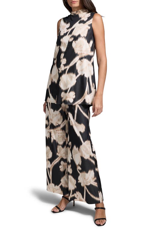 Nic + Zoe Nic+zoe Midnight Florals Wide Leg Pants In Black Multi