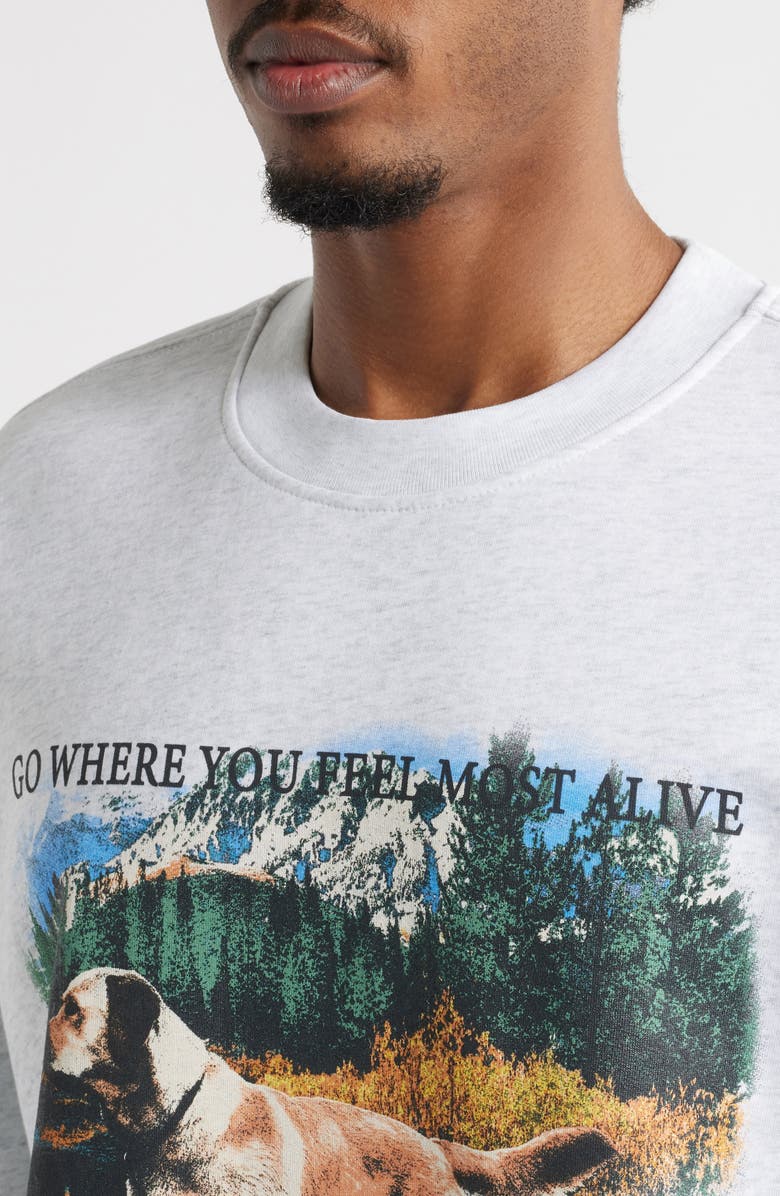 SANTO STUDIO Alive Crewneck Graphic Sweatshirt, Alternate, color, Heather