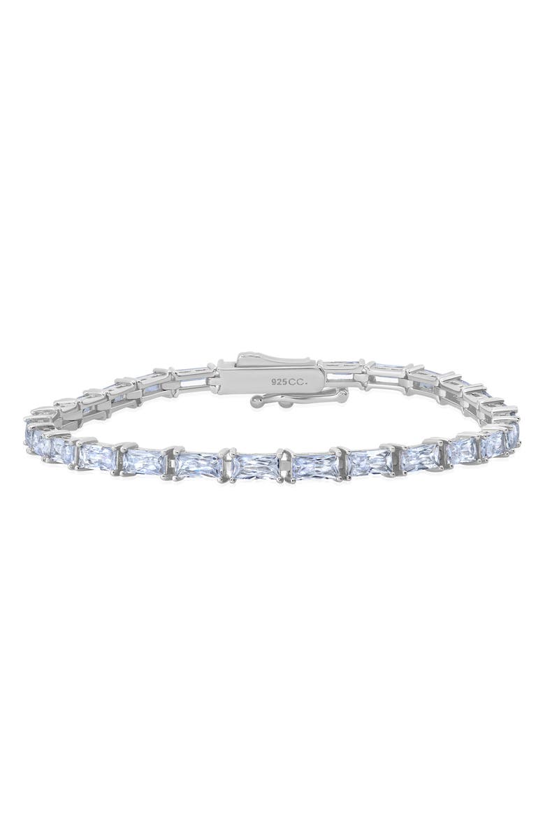 Crislu Cubic Zirconia Tennis Bracelet, Main, color, Silver