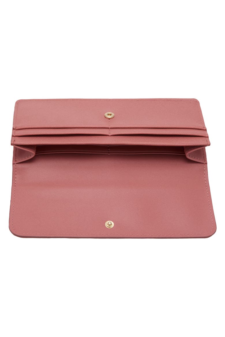 Faux Leather Flap Wallet, Alternate, color, PINK