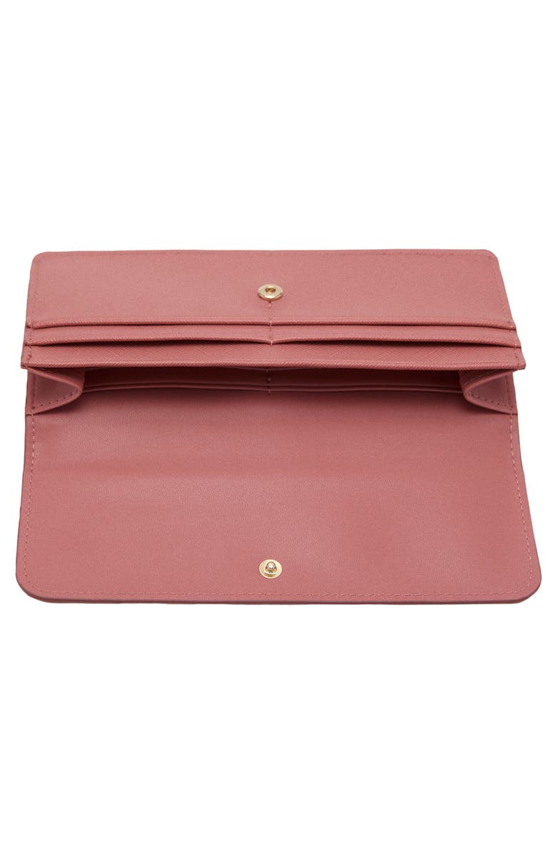 MANGO Faux Leather Flap Wallet, Alternate, color, Pink