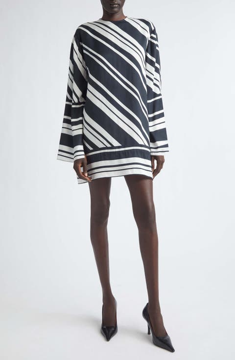 The Leni Striped Long Sleeve Minidress