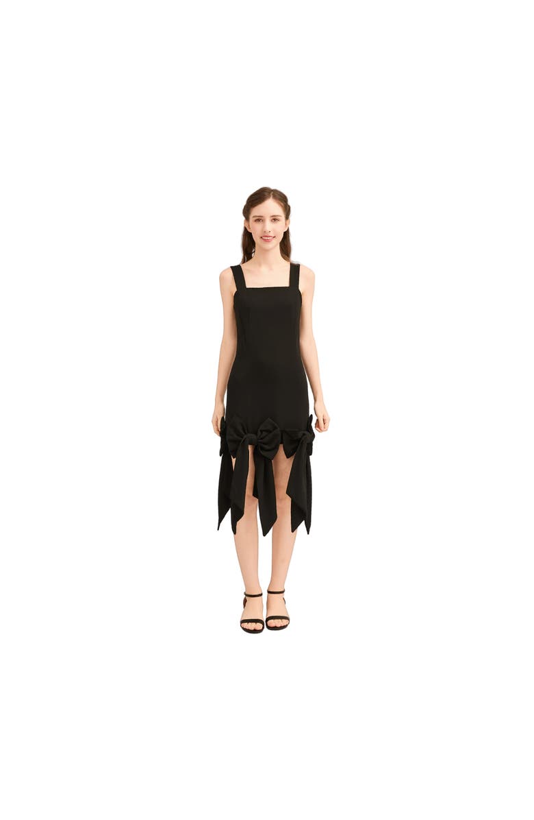 Tulleen Bow-Tail Dress, Alternate, color, Black