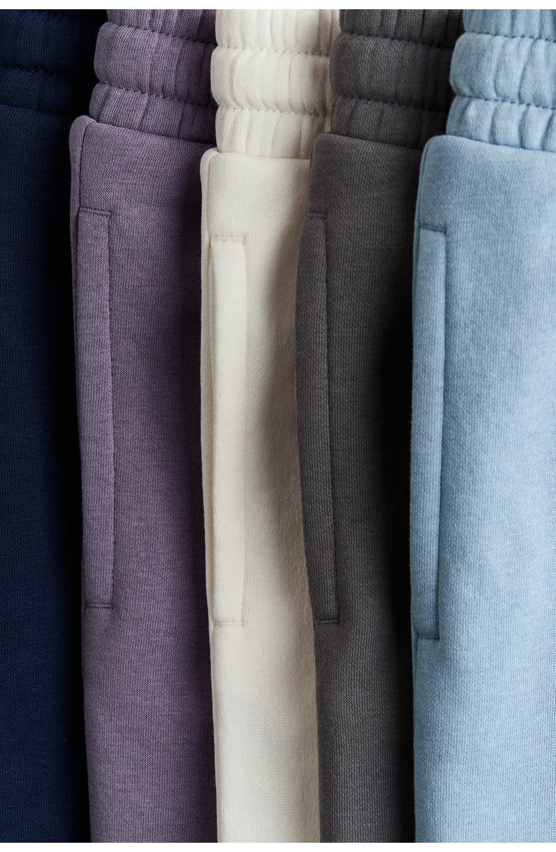 H&M 5-pack Knee-length Sweatshorts, Alternate, color, Light Blue/Purple