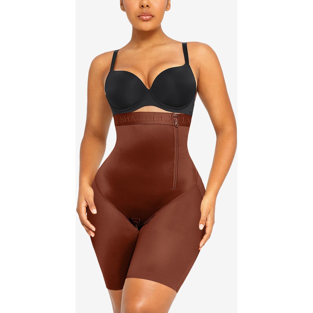 Shapellx Butt-lifting High Waist Shorts In Mocha