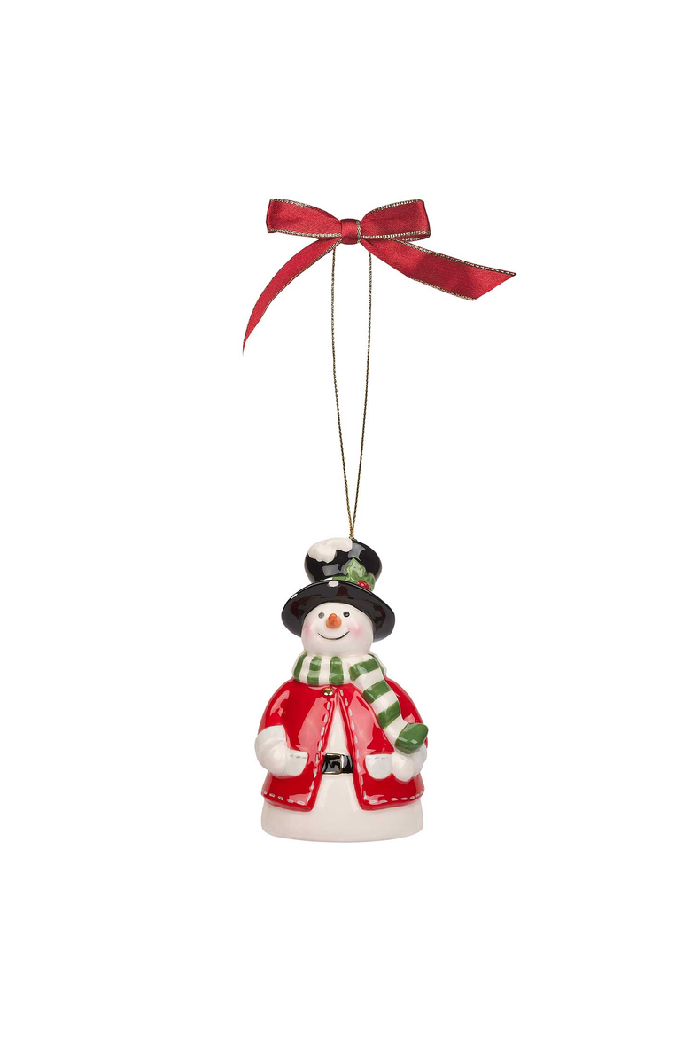 Christmas Tree Snowman Bell Ornament, Main, color, Multi