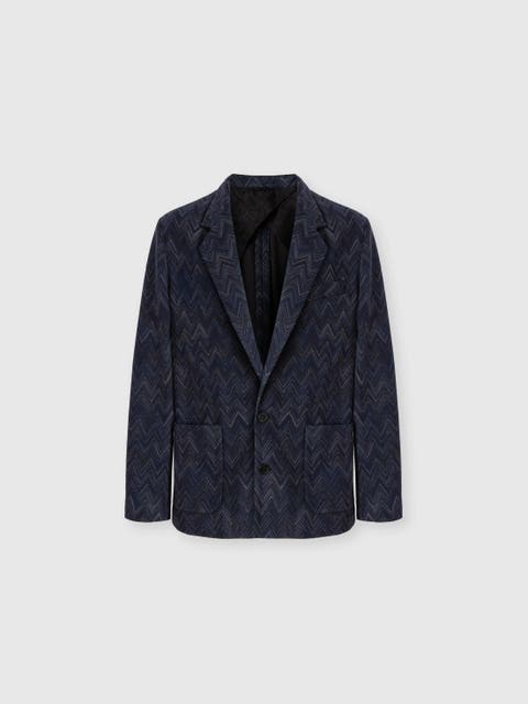 Cotton And Viscose Zig Zag Blazer