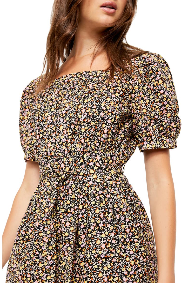 Heartlands Floral Print Prairie Dress, Alternate, color, BLACK COMBO