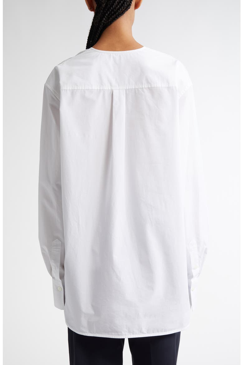 Deep V-Neck Organic Cotton Tunic Top, Alternate, color, WHITE