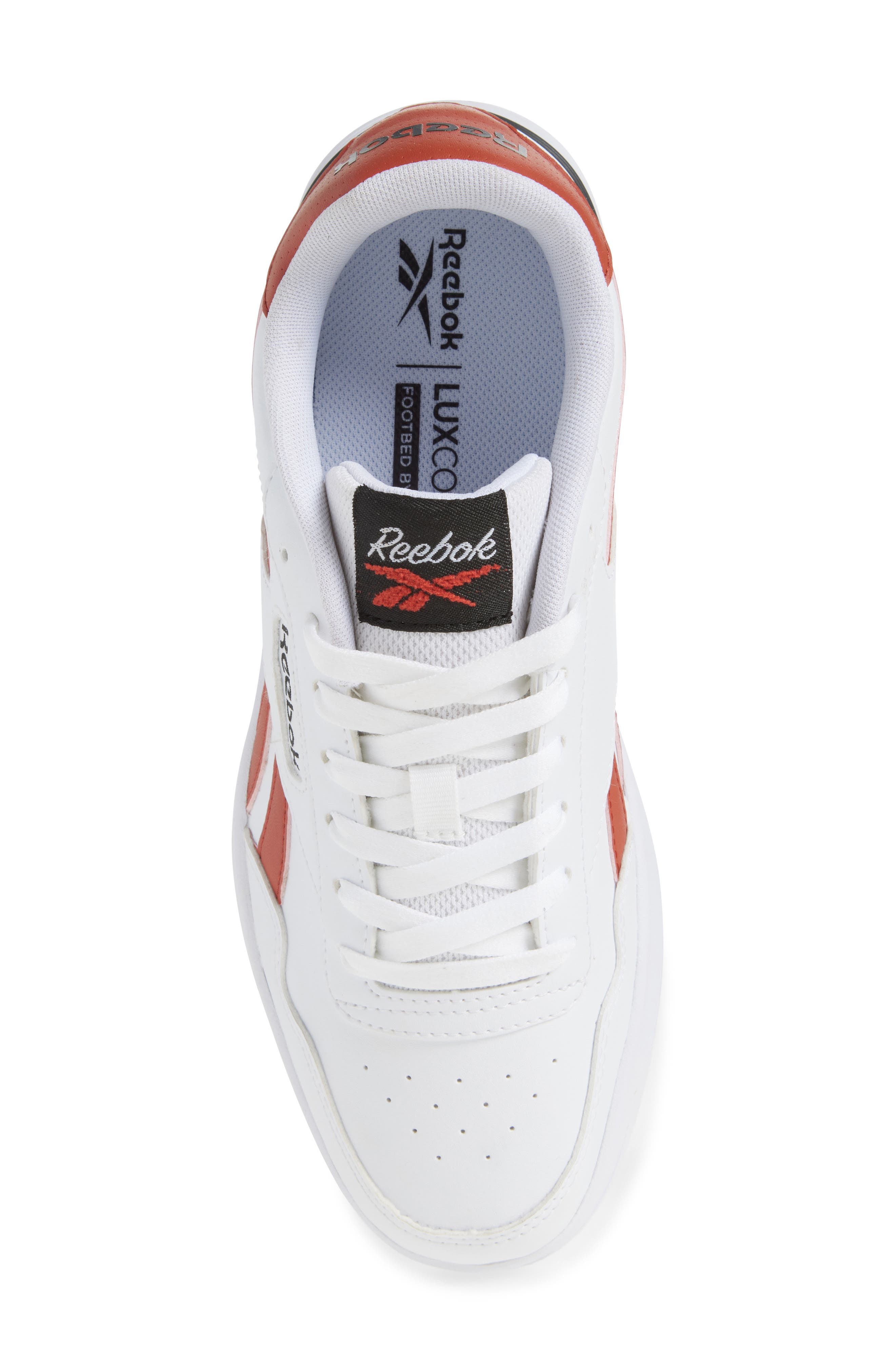 Reebok Court Advance Clip Sneaker, Alternate, color, White/ Brickred/ Black
