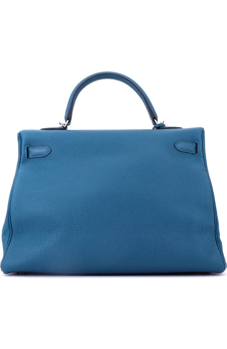 Pre-Owned Hermes Kelly Handbag Blue Togo with Palladium Hardware 35, Alternate, color, Bleu De Galice