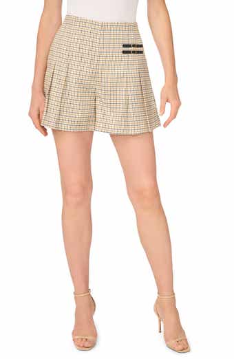 Plaid Tailored Pleated Shorts