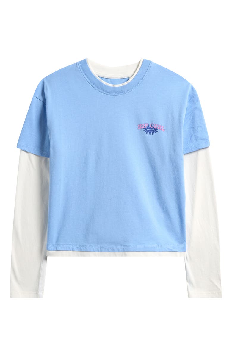 Rip Curl Sunshine Squad Long Sleeve Cotton Graphic T-Shirt, Main, color, Sky Blue