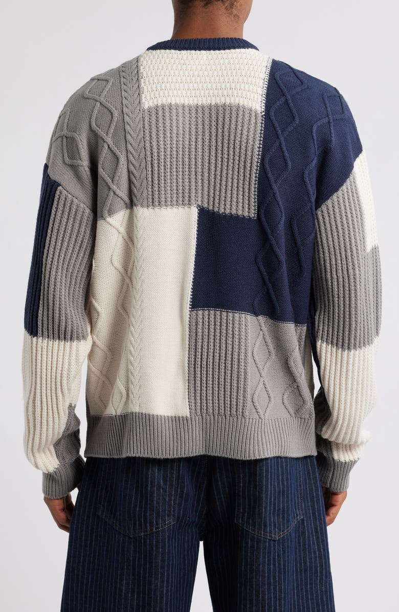 BDG Urban Outfitters Patchwork Mixed Stitch Sweater, Alternate, color,