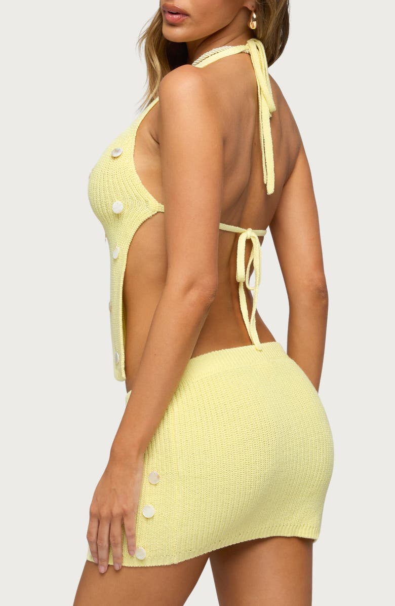 EDIKTED Lylah Open Back Charm Knit Halter Top, Alternate, color, 