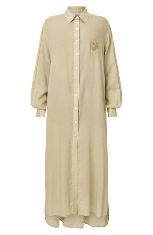 Allsaints Ezra Long Sleeve High-low Maxi Shirtdress