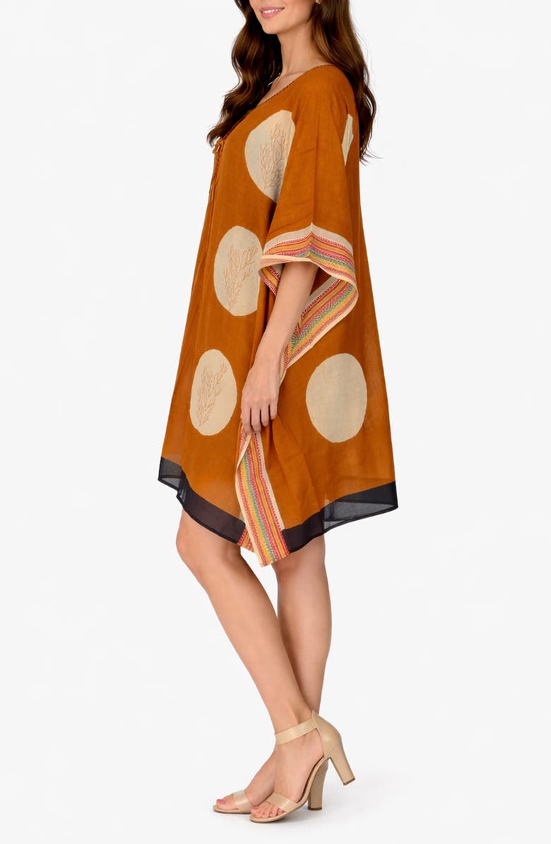 RANEES <p>Cotton Poncho Cover-up</p>, Alternate, color, Brown