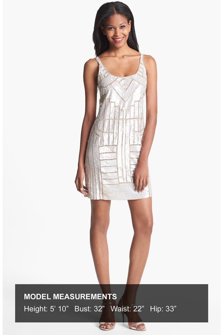 Beaded Tank Dress, Alternate, color, CHAMPAGNE