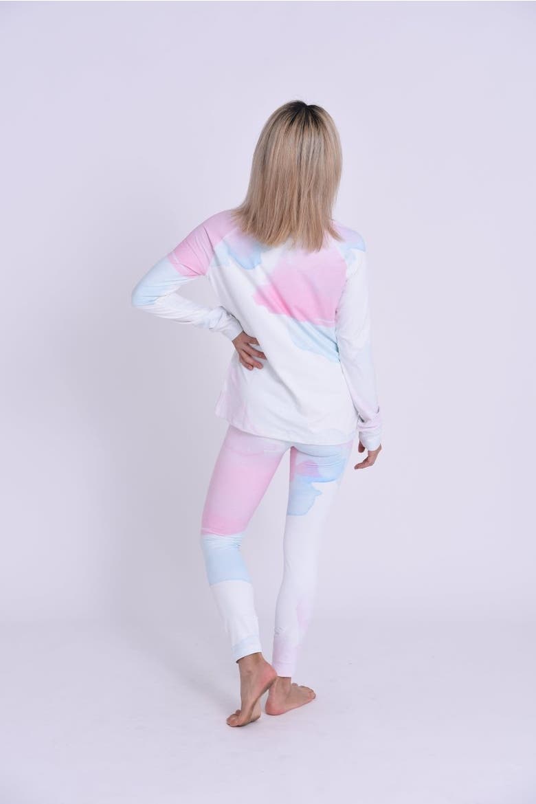 Watercolour Womens Baselayer Top, Alternate, color, Pink, Multicolor