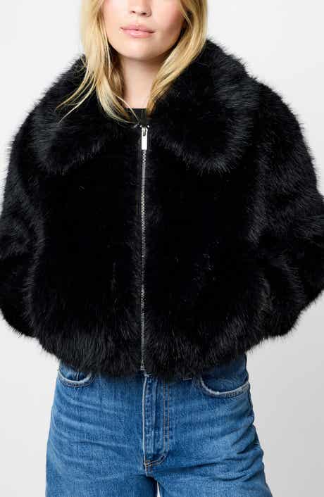 French Connection Rena Faux Fur Crop Jacket