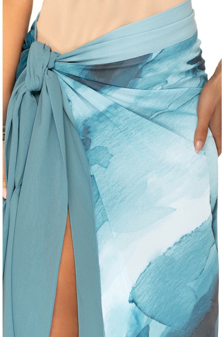 Marine Print Sarong, Alternate, color, BLUE