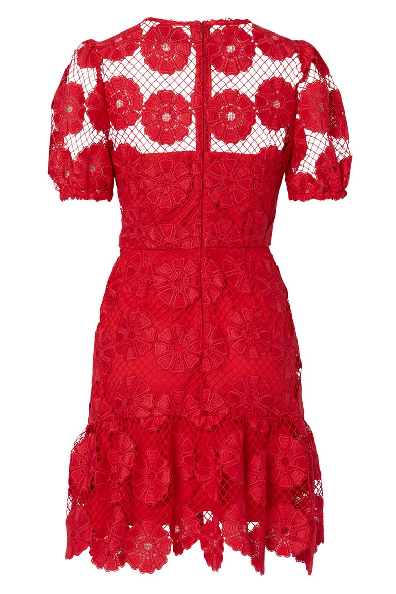 Yasmin Gerber Daisty Lace Dress, Alternate, color, RED