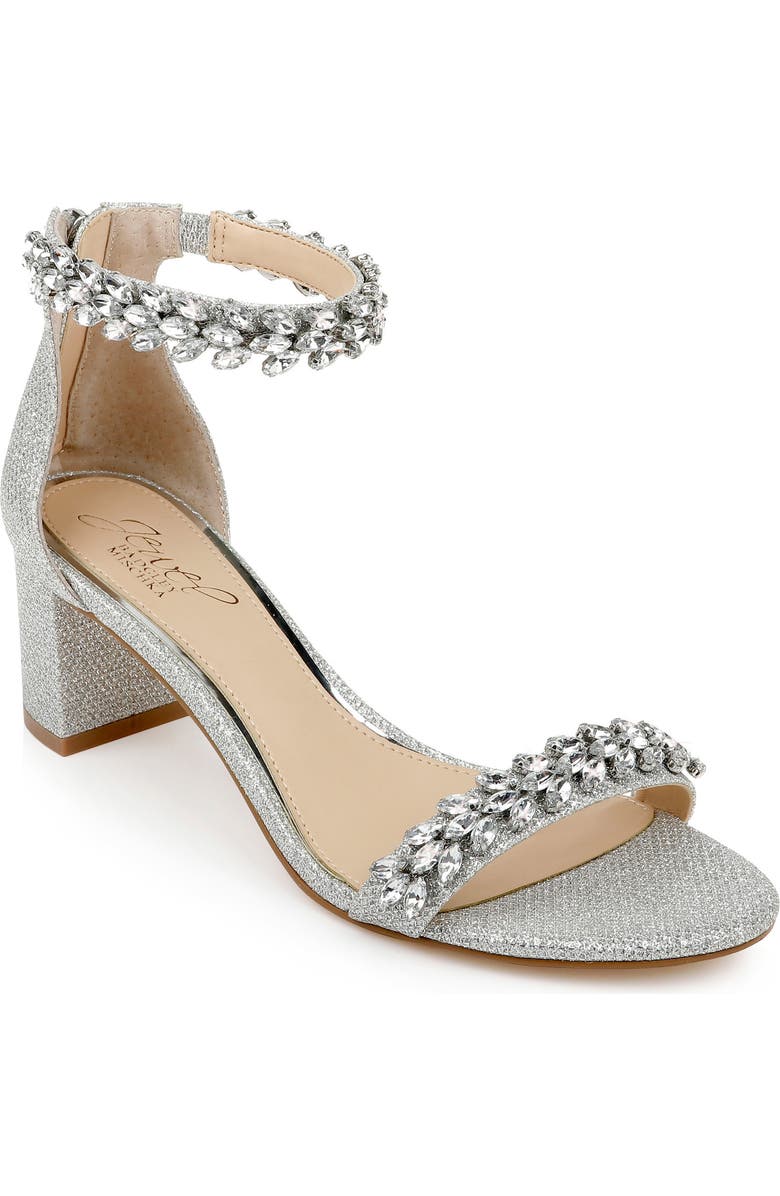 Jewel Badgley Mischka Bronwen Sandal, Main, color, Silver Fabric