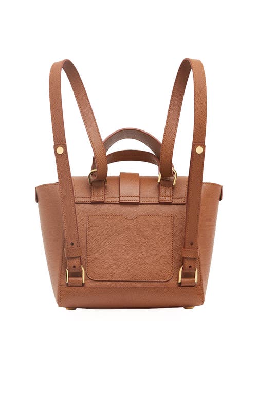 Senreve Mini Maestra Pebbled Leather 4-way Convertible Handbag In Brown