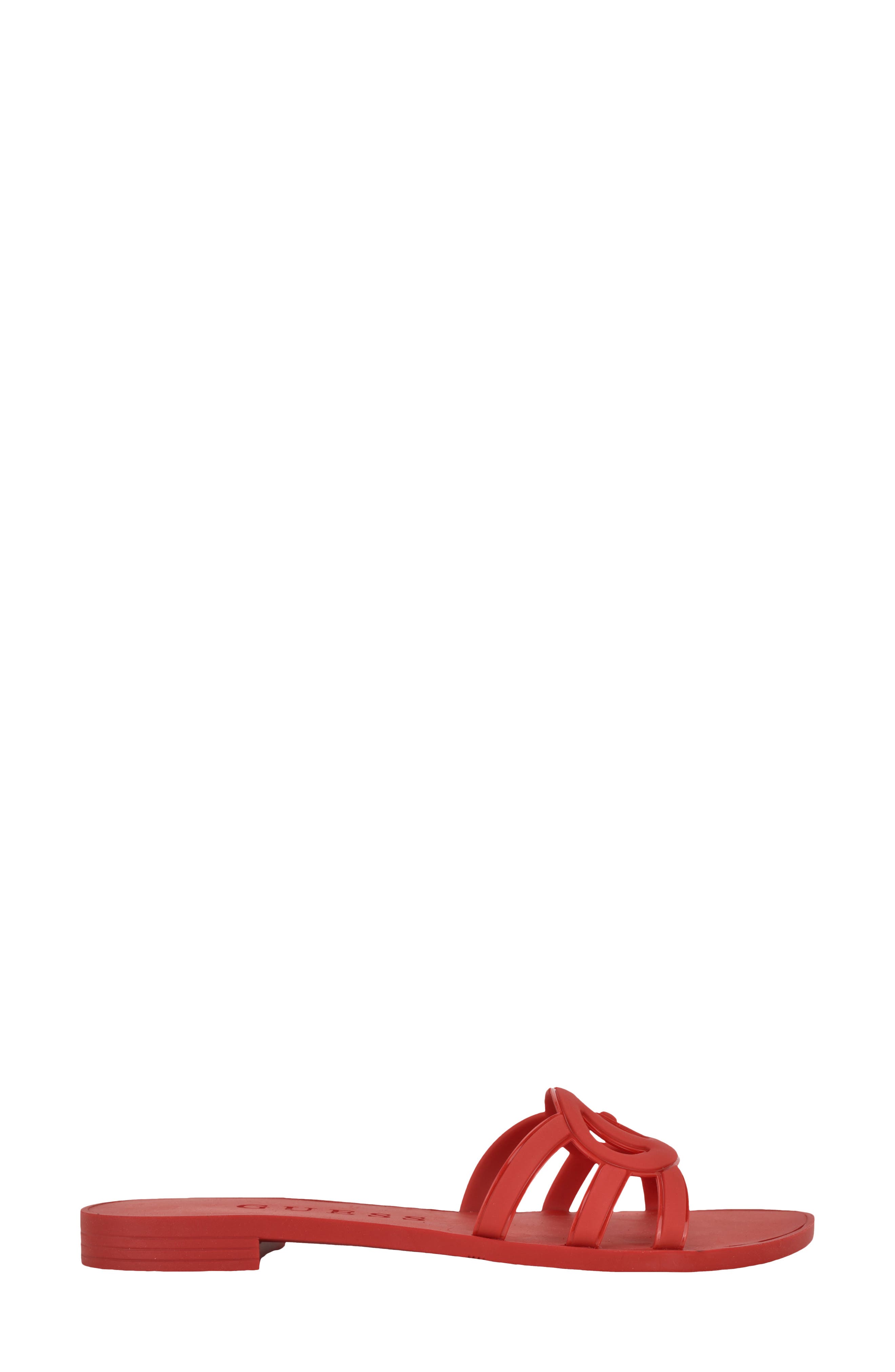 GUESS Elyho Jelly Slide Sandal, Alternate, color, Medium Red