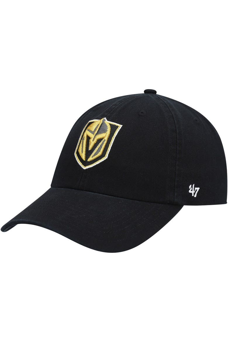 Men's '47 Black Vegas Golden Knights Team Clean Up Adjustable Hat, Main, color, Black