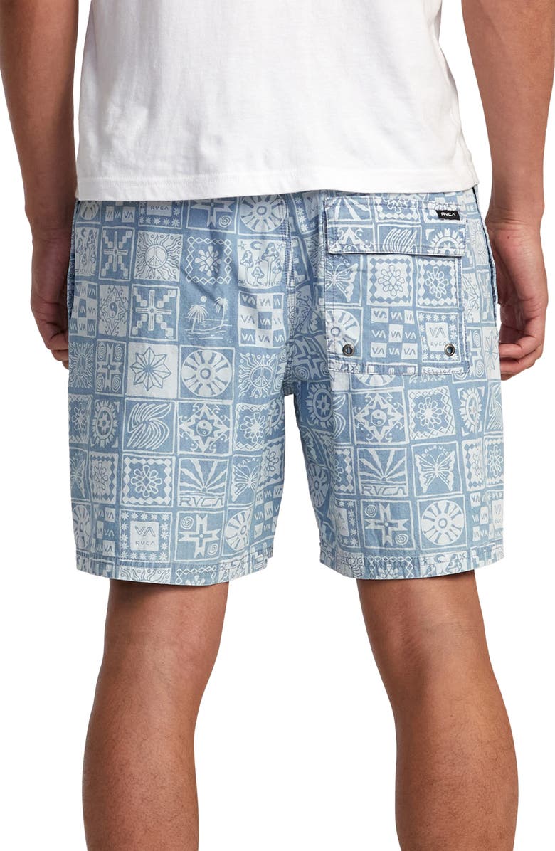 RVCA Escape Cotton Chambray Drawstring Shorts, Alternate, color, 