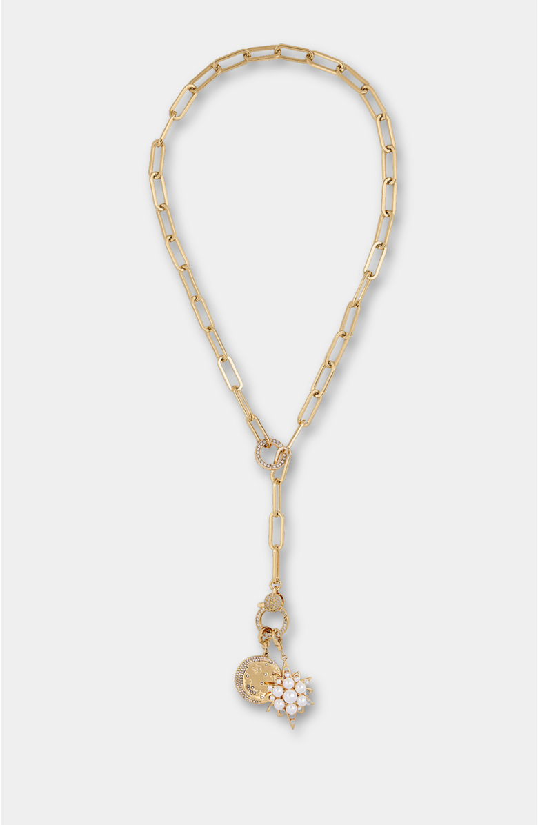 Stella & Dot Jane Pave Lariat Convertible Link Chain, Alternate, color, Gold