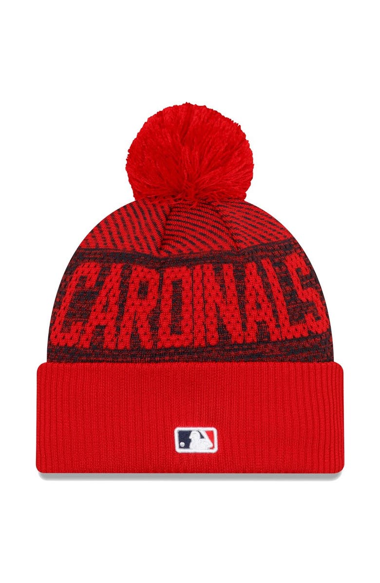 New Era Men's New Era Red St. Louis Cardinals Authentic Collection Sport Cuffed Knit Hat with Pom, Alternate, color, Red