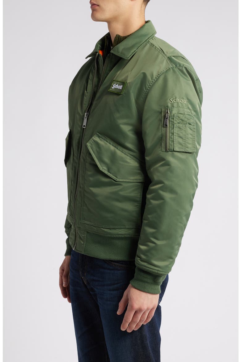 Water Resistant Satin Flight Jacket, Alternate, color, SAGE