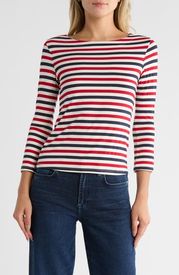 L Agence L'agence Lucille Stripe Boatneck Top