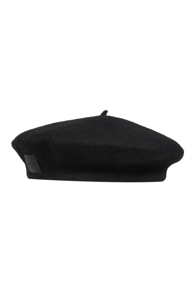 Wool Blend Felt Beret, Main, color, BLACK